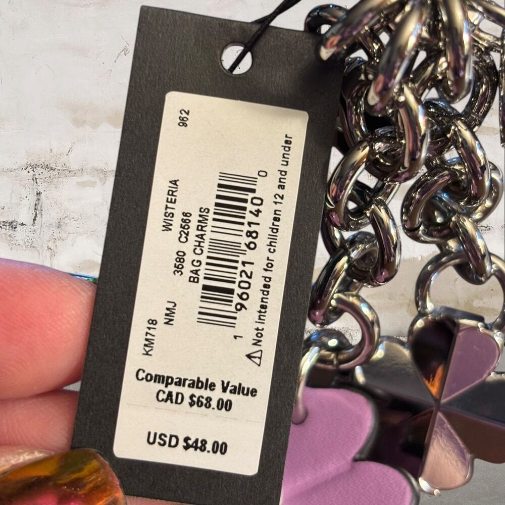 Kate Spade $48 Flower Dangle Bag Charm in Wisteria NWT - Picture 4 of 5